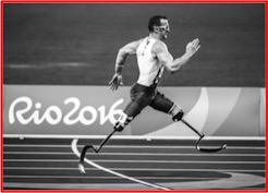 Double leg amputee Olympic runner
